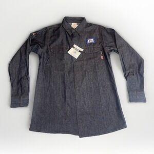 Crude‎ FR Snap Button Long Sleeve Denim Shirt 2112 Cat 2 Fire Resistant M Tall